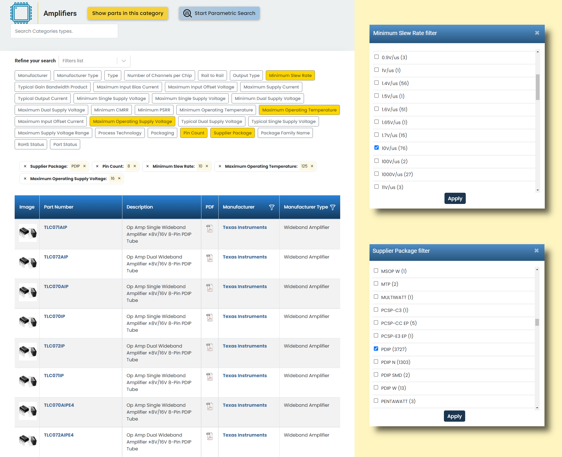 parametric search