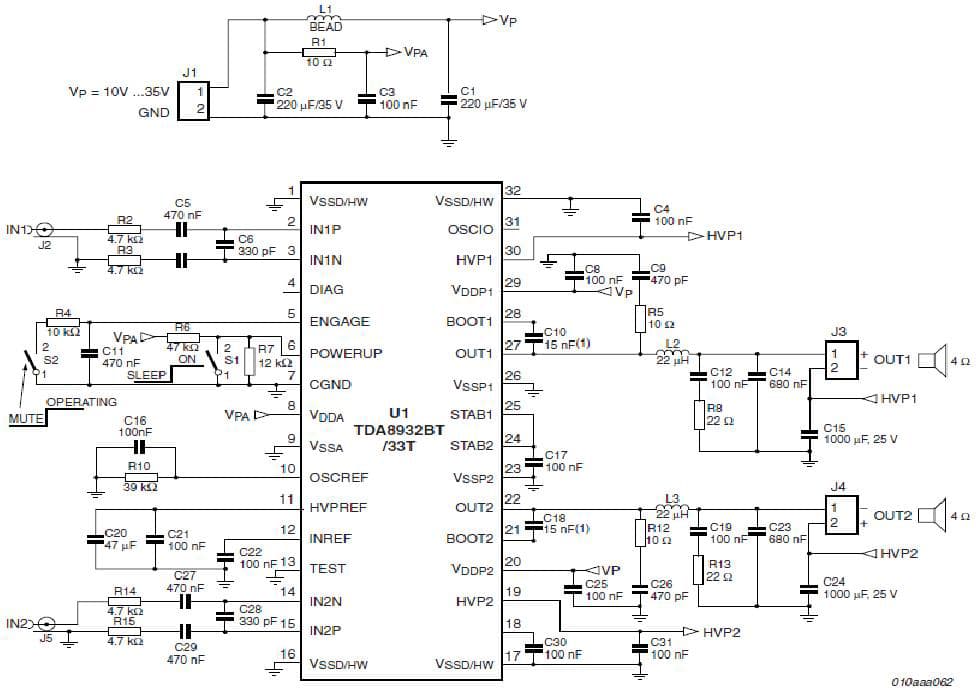 2-Channel, Class-D Audio Power Amplifier for Docking Station