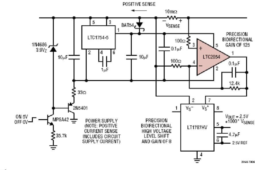 Low Power, Bidirectional 60V Precision Hi Side Current Sense