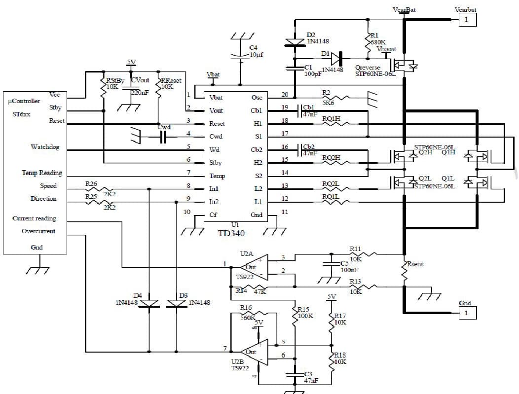 Current Measurement and Limitation in TD340 based Motor Control Systems for Low Side Sensing