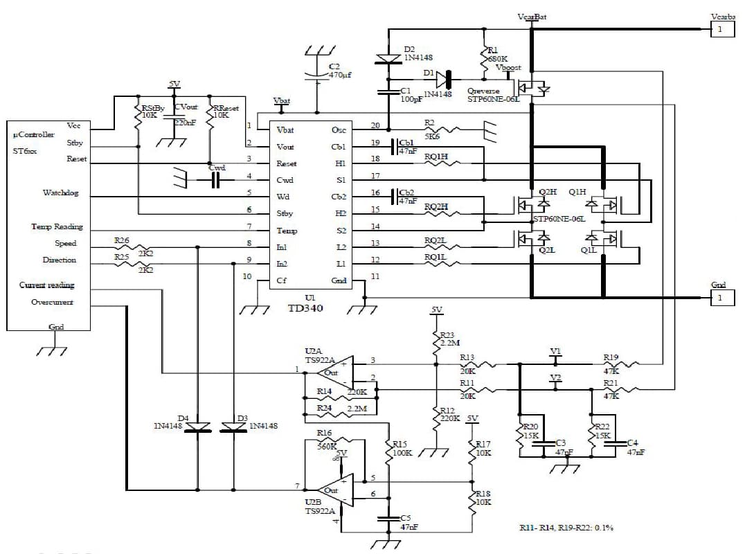 Current Measurement and Limitation in TD340 based Motor Control Systems for High Side Sensing with Resistor Bridge