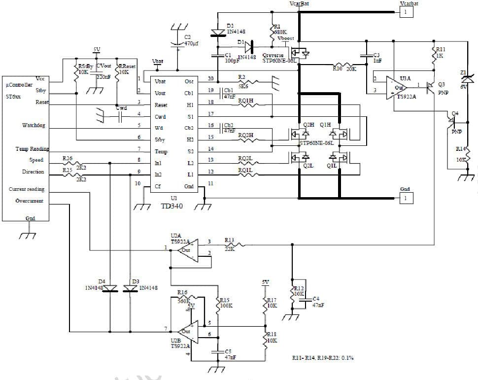 Current Measurement and Limitation in TD340 based Motor Control Systems for High Side Sensing