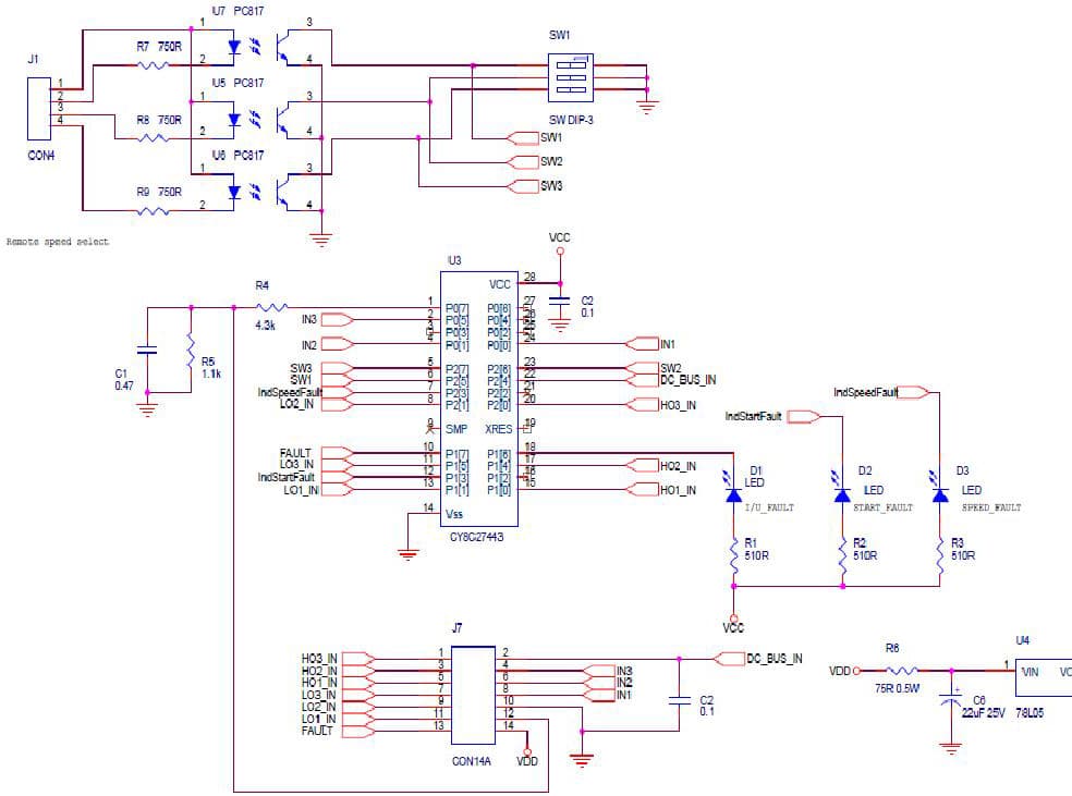 Brushless DC Motor Control Application Circuit Using as a CPU Module