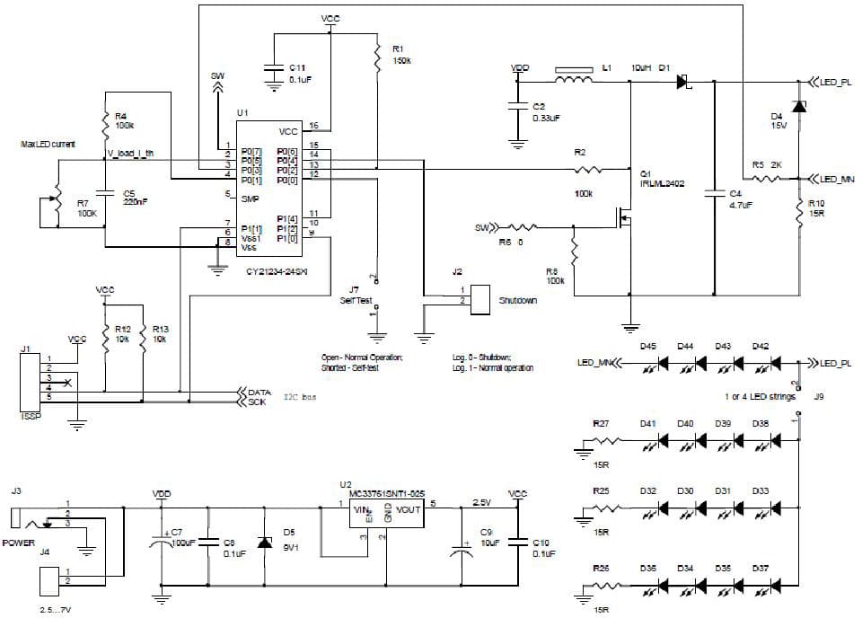 16-LEDs White LED Driver for LED Lighting