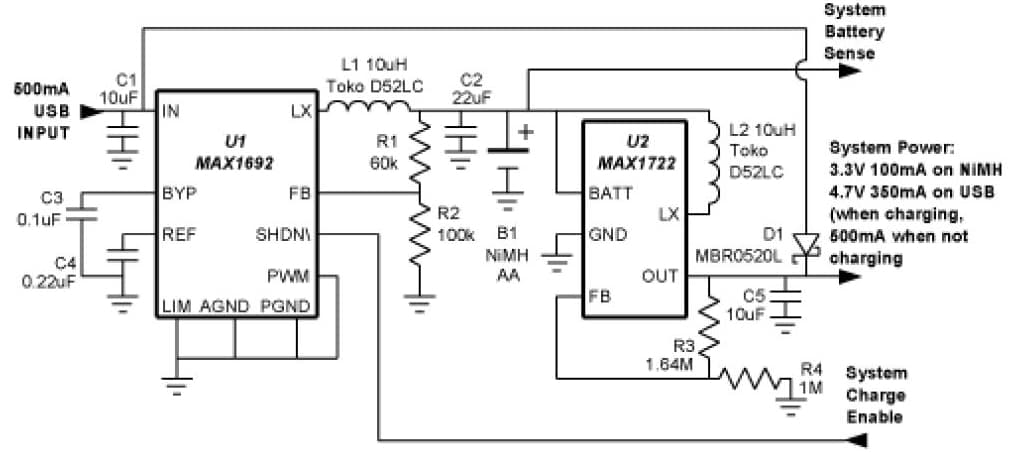 3.3V, 4.7V DC to DC Multi-Output Power Supply for Cellular Phone