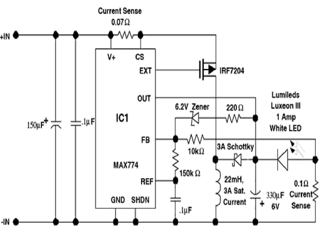 One LED High Powered LED Driver for Automotive HID lighting Ballast