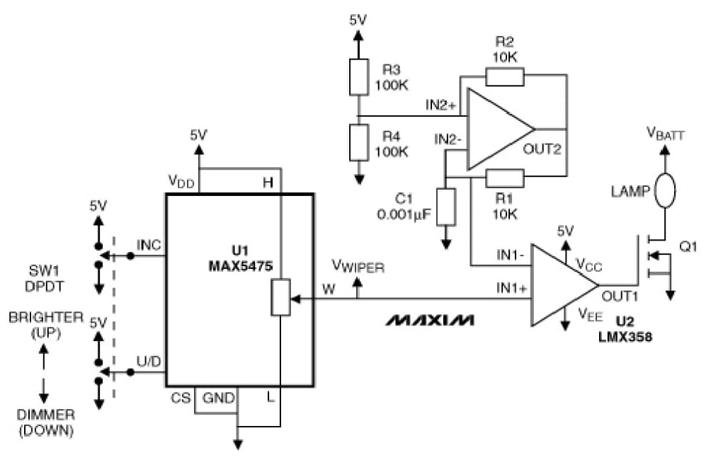 Automotive Lighting Dimmer Using Digital Potentiometer