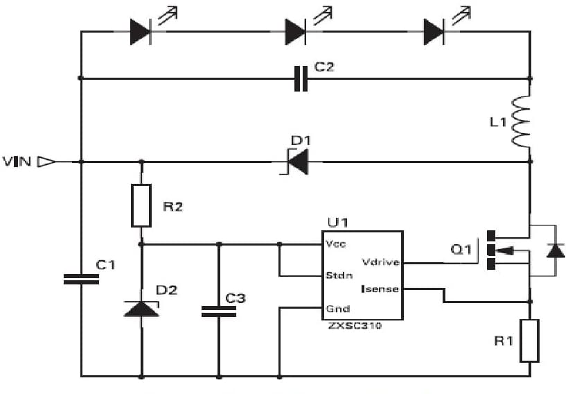 3-LEDs High Powered LED Driver for Gas-discharge Lighting