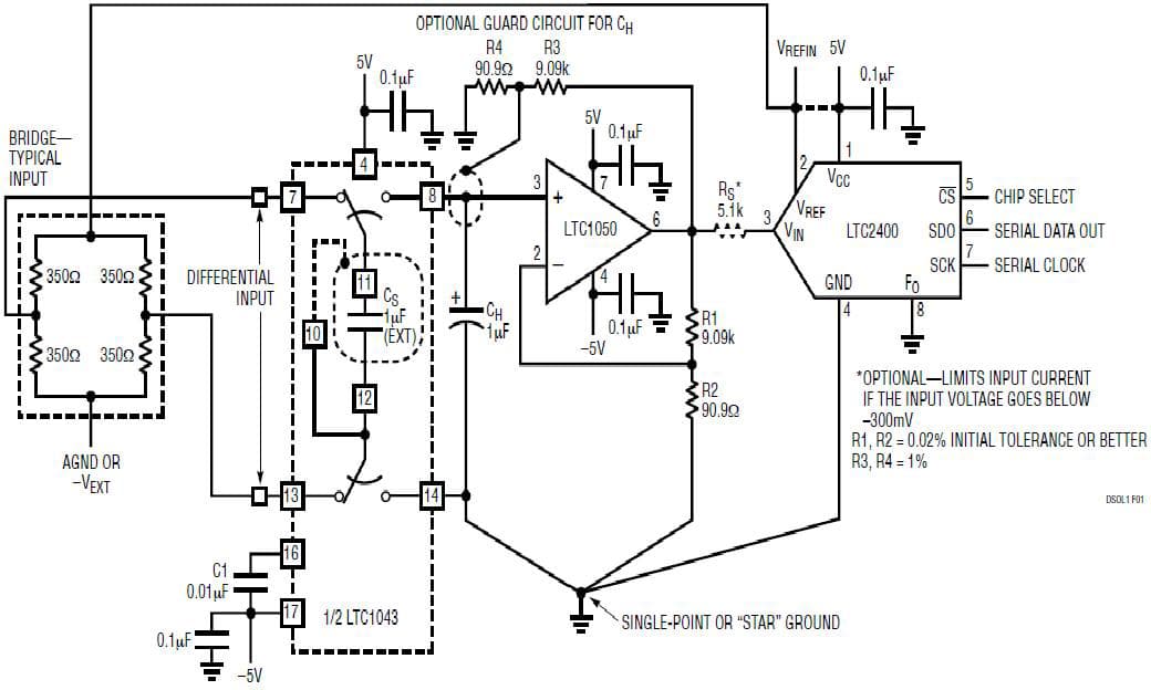 Differential to Single-Ended Converter for Low Level Inputs Maintains the LTC2400 High Accuracy