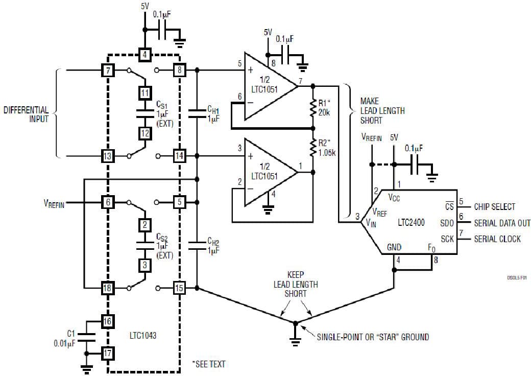 Single Supply Differential to Single-Ended Conversion Circuit Amplifies Low Level Bipolar Signals