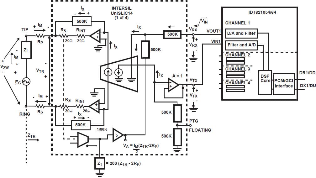 AC Transmission Circuit for Programmable Quad PCM CODEC Based DSP