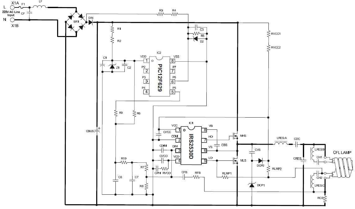 1-Lamp, 25W Dimming Lamp Driver for Fluorescent Lighting