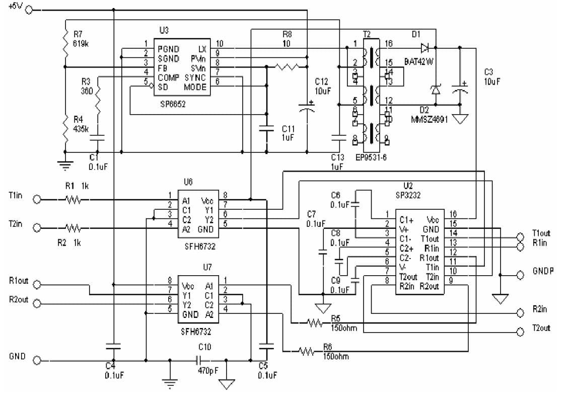 RS-232 Isolated Interface Application Note with Isolated Power Supply