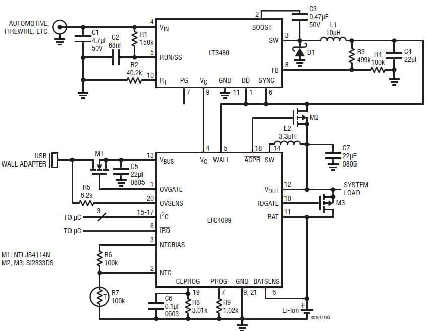 LTC4099 Provides High Efficiency I2C Unprecedented Controlled USB Power and Battery Charger