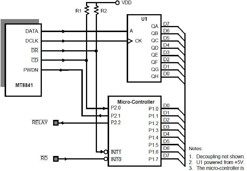 MSAN-144 Application of the MT8841 Calling Number Identification Circuit for Micro-Controller and Serial-to-Parallel Converter