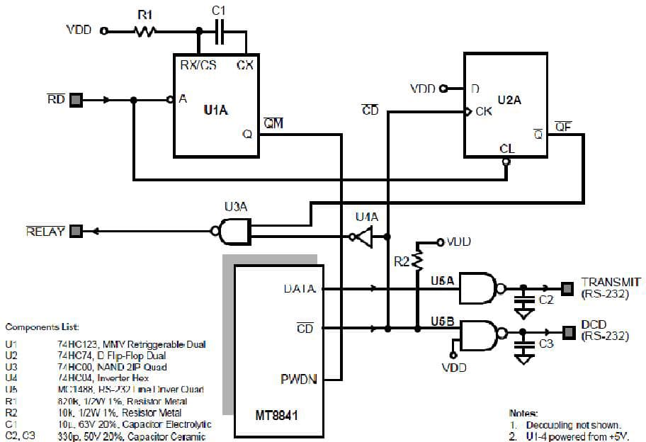 MSAN-144 Application of the MT8841 Calling Number Identification Circuit for Logic Controller and DCE Interface