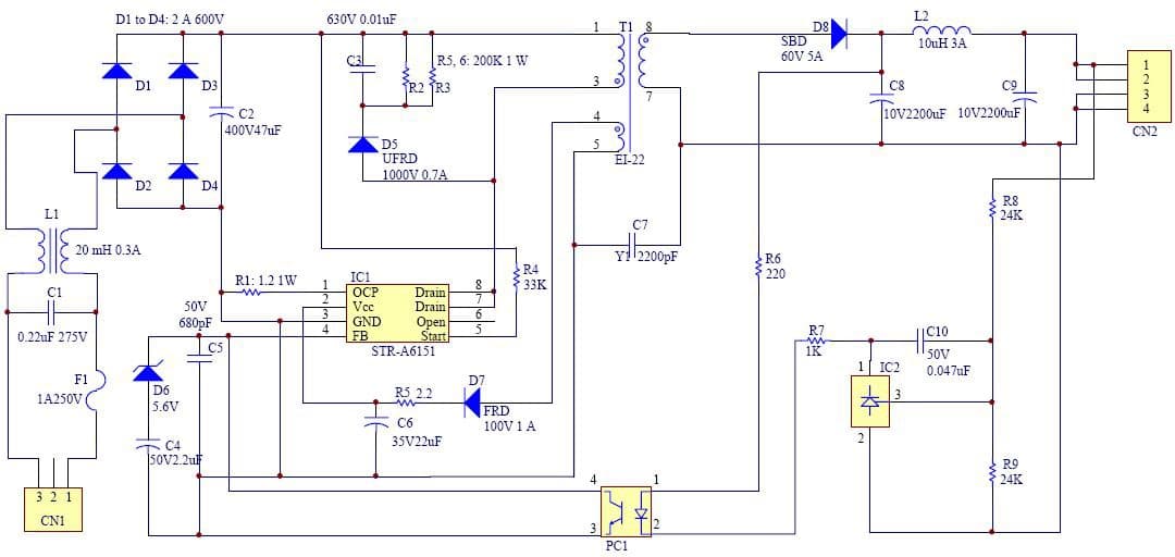 10W, 5V AC to DC Single Output Power Supply