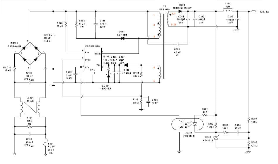 RD-204, Reference Design for 60W, 12V AC to DC Single Output Power Supply for LCD Monitor