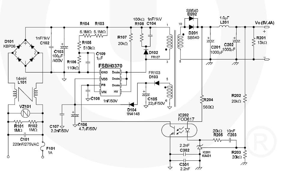 RD-304, Reference Design for 20W, 5V AC to DC Single Output Power Supply for Desktop PC