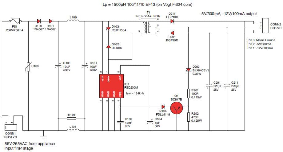 -12V, -5V AC to DC Multi-Output Power Supply for Factory Automation