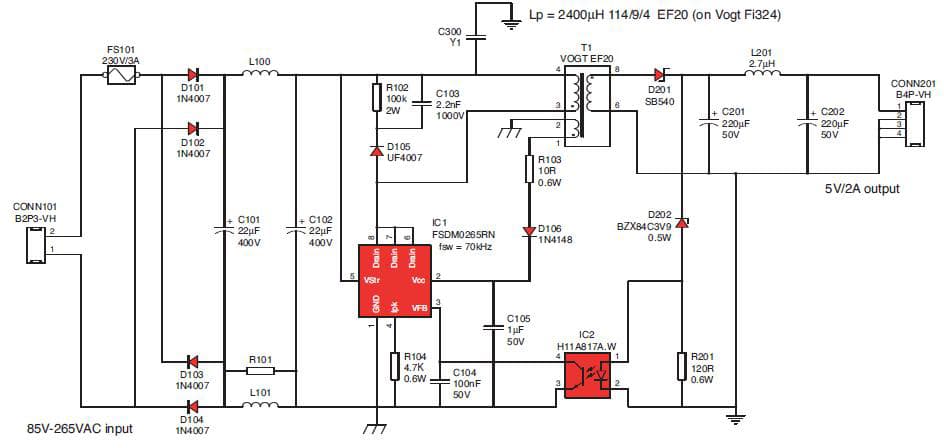 2.5W, 5V AC to DC Single Output Power Supply for Factory Automation