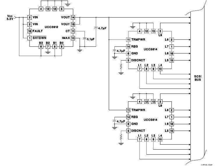 Typical 3.3V SCSI Integrated Electronic Circuit Breaker