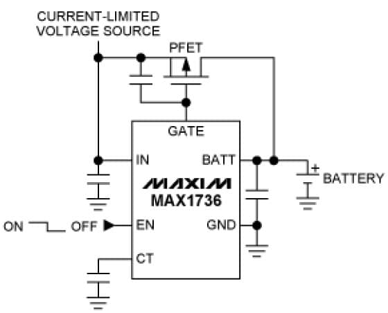 2.5V, 1-Cell, Lithium-Ion Battery Charger for Portable