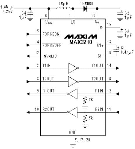 3V RS-232 Transceiver for Cellular Phone