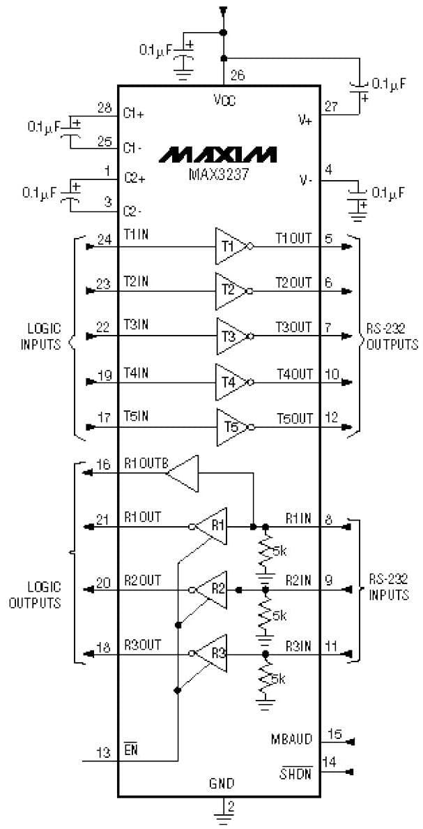 RS-232 Features Explained for MAX3237 has a pin labeled MBAUD that allows it to switch between RS-232-compliant