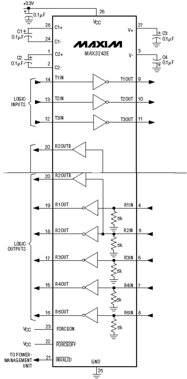 RS-232 Features Explained for RS-232 Transmitter/Receiver Has Extra Receiver, R2OUTB