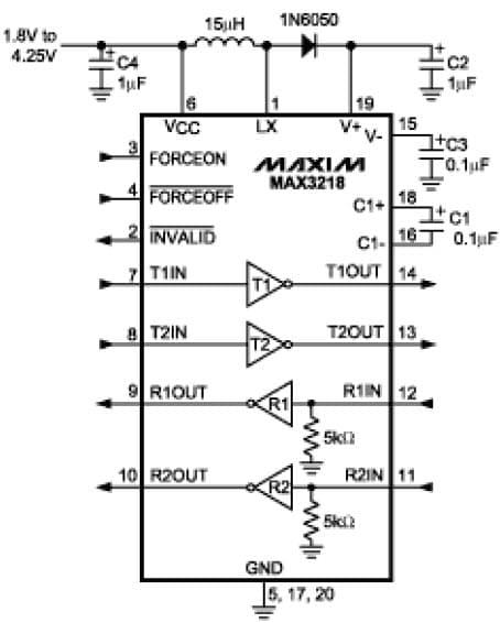 1.8 to 4.25V RS-232 Transceiver for Industrial