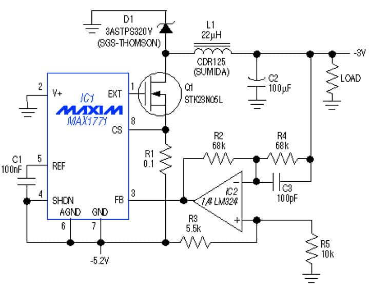 -3V DC to DC Single Output Power Supply for Power Management