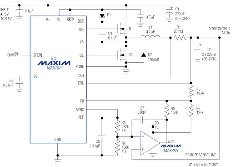 0.75V DC to DC Single Output Power Supply