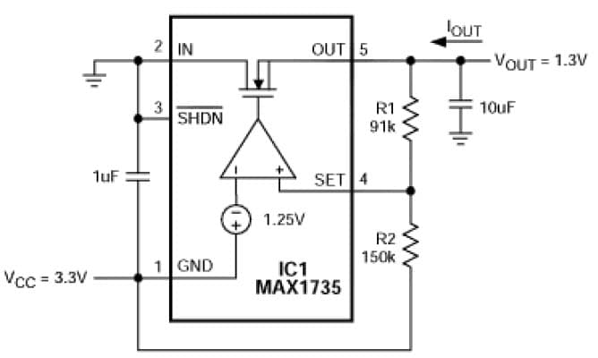 1.3V DC to DC Single Output Power Supply for Portable