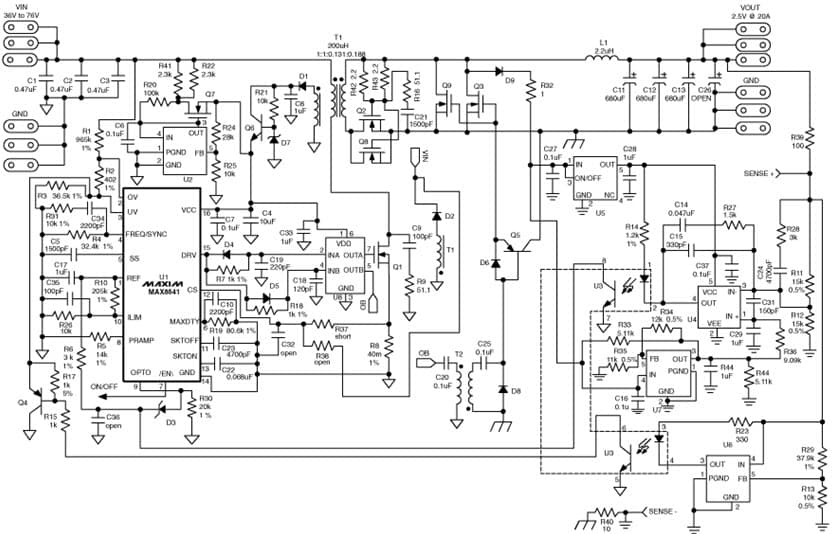 50W, 2.5V DC to DC Single Output Power Supply