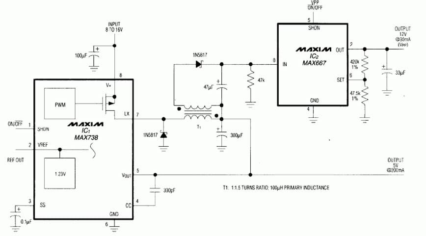 5V, 12V DC to DC Multi-Output Power Supply