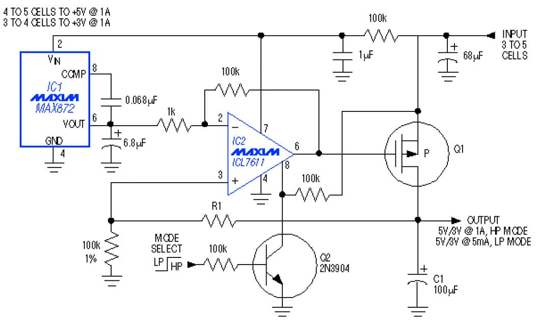 3V, 5V DC to DC Multi-Output Power Supply for Portable