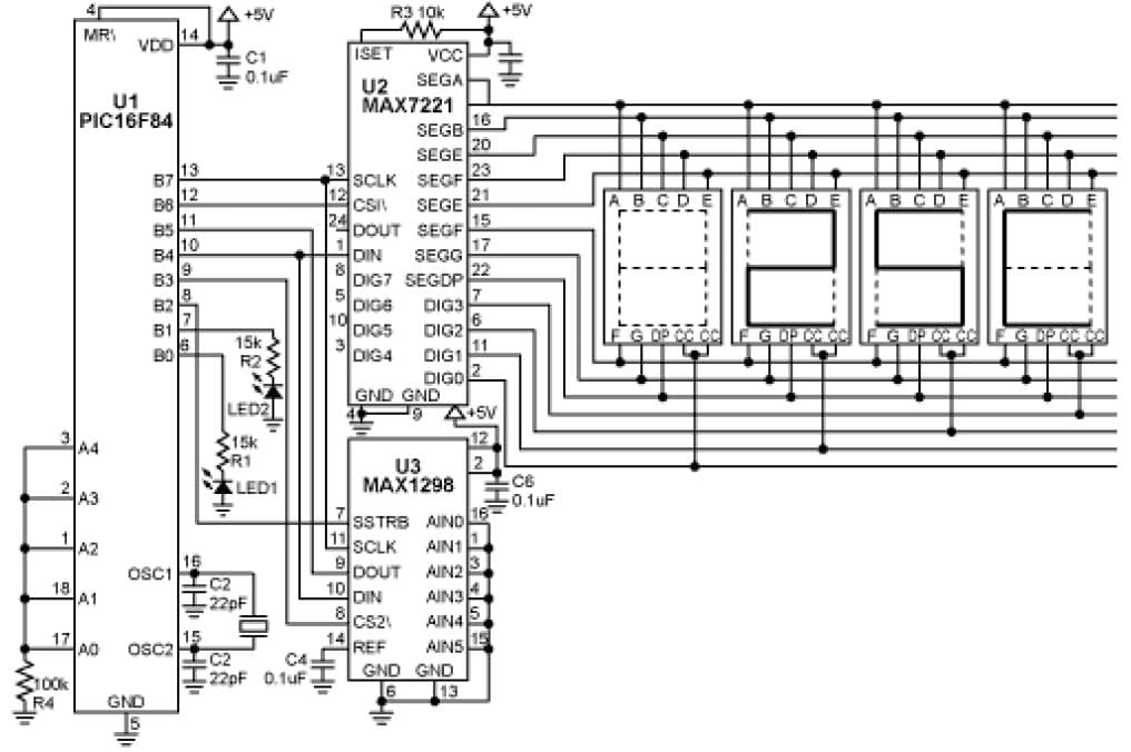 Circuit Allows an 8-Bit MCU to Implement a12-Bit Digital Thermometer