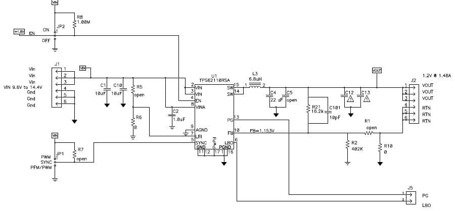 1.2V DC to DC Single Output Power Supply for Audio Mixer