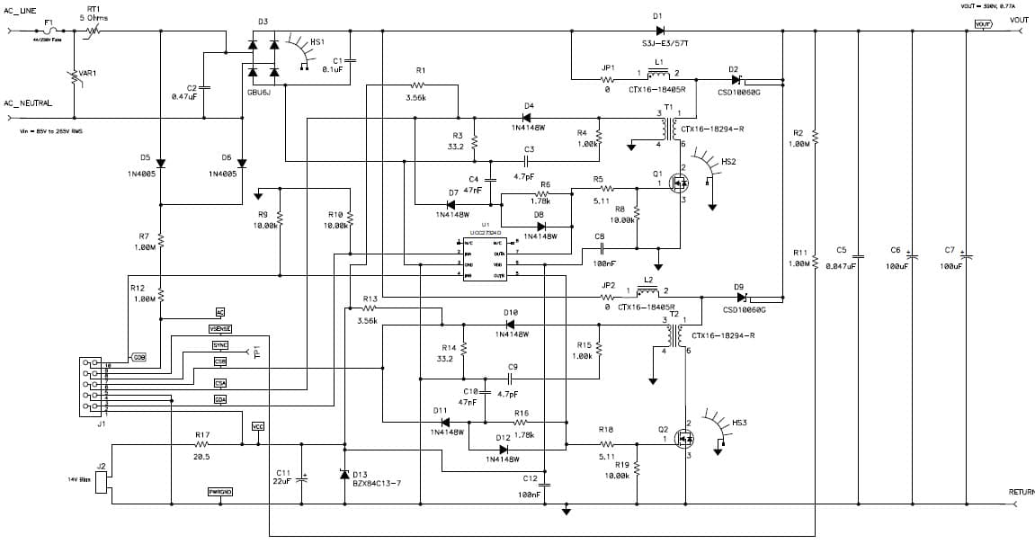 UCC28070 300-W Interleaved PFC Pre-Regulator Motherboard Design