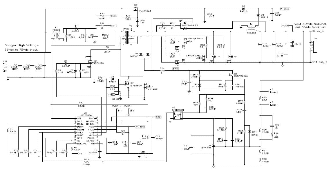 3.135 to 3.465V DC to DC Single Output Power Supply for Communications/Telecom