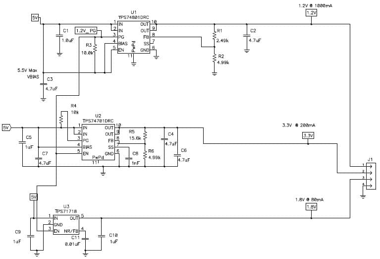 SLVA349, 1.2V, 1.8V, 3.3V DC to DC Multi-Output Power Supply for Power Management