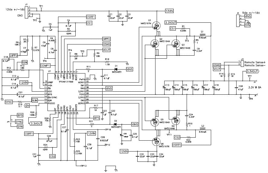 SLVA391, 0.9V, 1V, 1.2V, 1.8V, 3.3V DC to DC Multi-Output Power Supply for Infrastructure