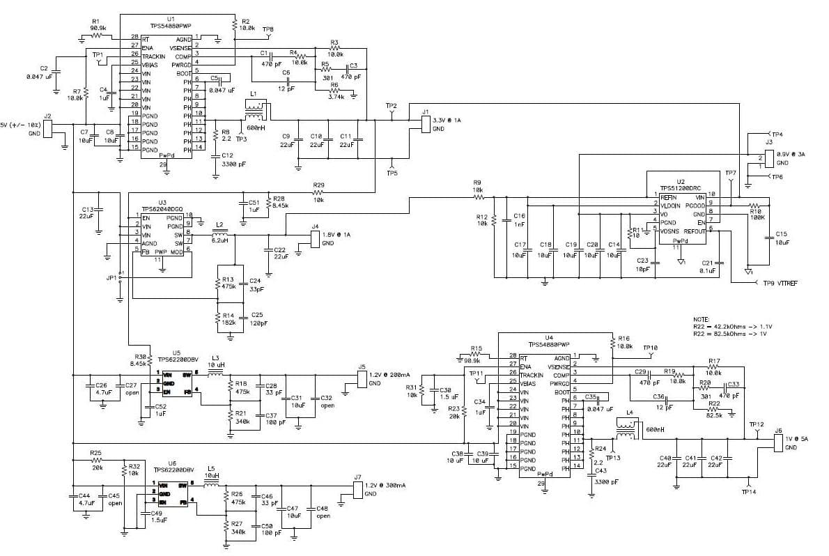 SLVA393, 0.9V, 1V DC to DC Multi-Output Power Supply for Infrastructure