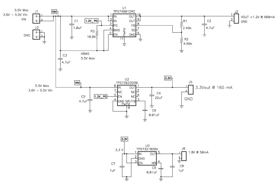 1.2V, 1.8V, 3.3V DC to DC Multi-Output Power Supply for Cellular Phone