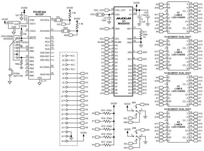 LED Display Driver Using 128 Segment LED Display Driver With PIC Microcontroller