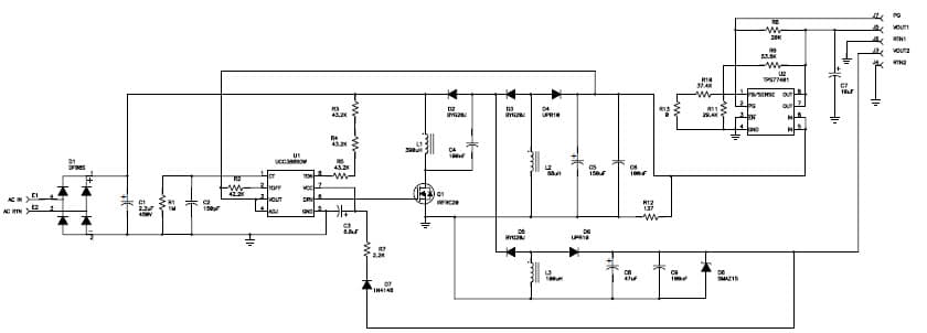 UCC3889EVM, Evaluation Board for the UCC3889 Off-Line, Low-Voltage Power Supply