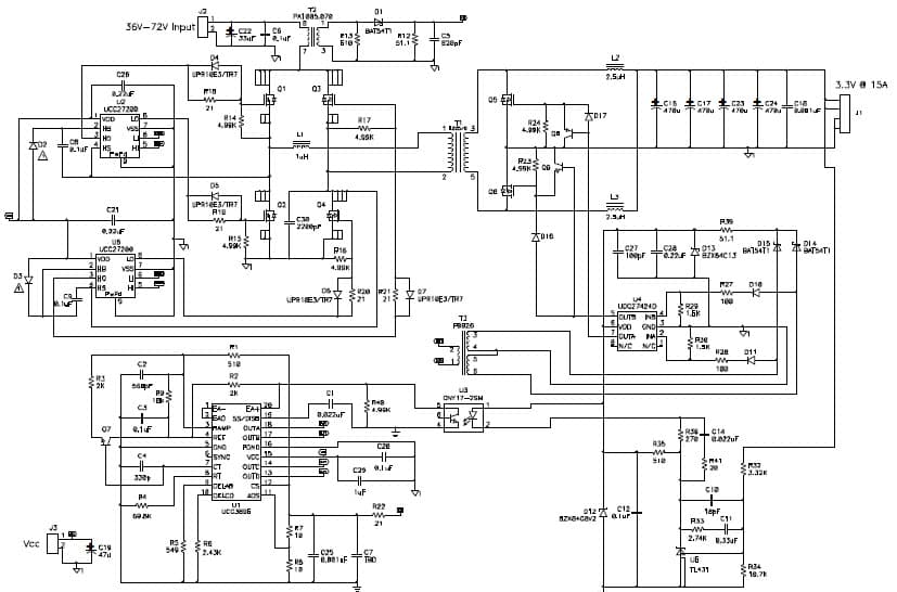 UCC3895EVM-001, Evaluation Board Using UCC3895 in a Direct Control Driven Synchronous Rectifier Applications