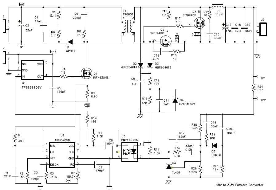 33W, 3.3V DC to DC Single Output Power Supply