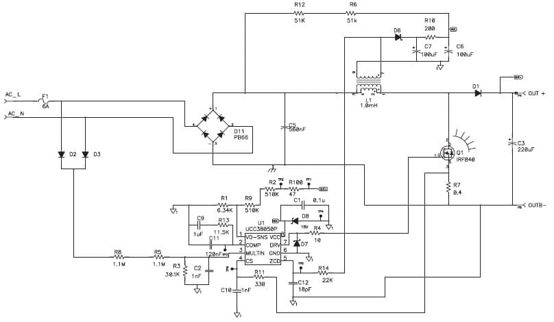 UCC38050EVM, 100-W Universal Line Input PFC Boost Converter Using the UCC38050 Evaluation Board